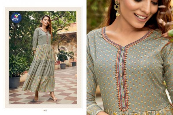 Vitara Fusion Exclusive Rayon Designer Long Gown Kurti Collection